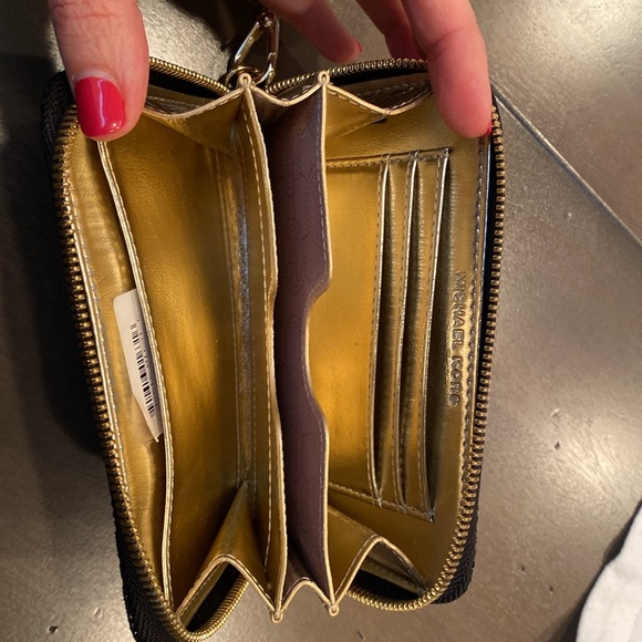 Michael Kors Wristlet Black Python and Gold hardware/interior. Never Used. - Picture 3 of 5